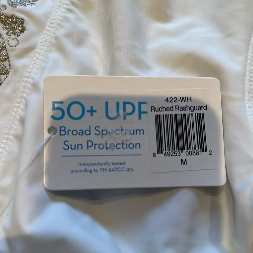 cabanalife Embroidered Convertible Ruched Rashguard. Size medium. Never worn. - Picture 6 of 8